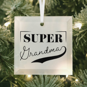 Super Grandma Ornament Aus Glas