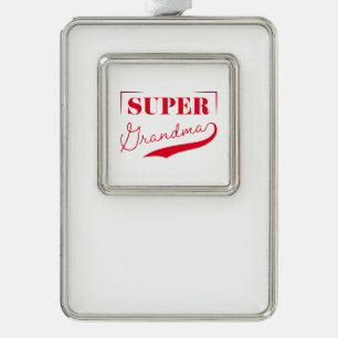 Super Grandma Rahmen-Ornament Silber
