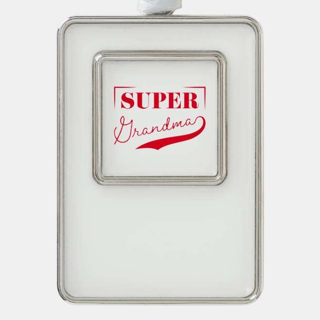 Super Grandma Rahmen-Ornament Silber (Vorderseite)