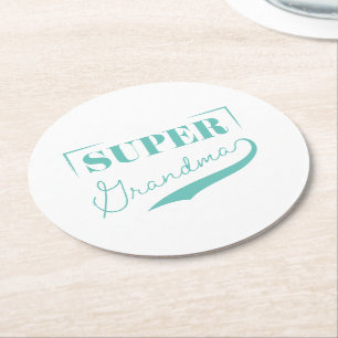 Super Grandma Runder Pappuntersetzer