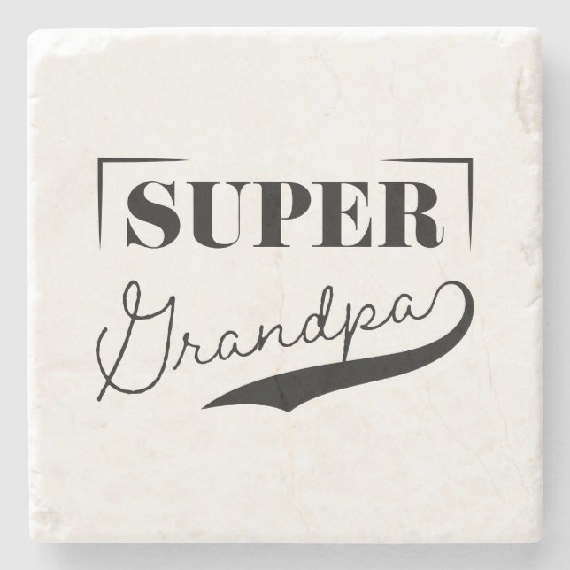 Super Grandpa Steinuntersetzer (Vorderseite)