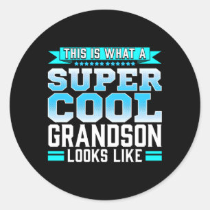 Super Grandson Zitat Grandchild Familienmitglied Runder Aufkleber