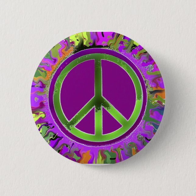 SUPER Groovy Peace Sign Button (Vorderseite)