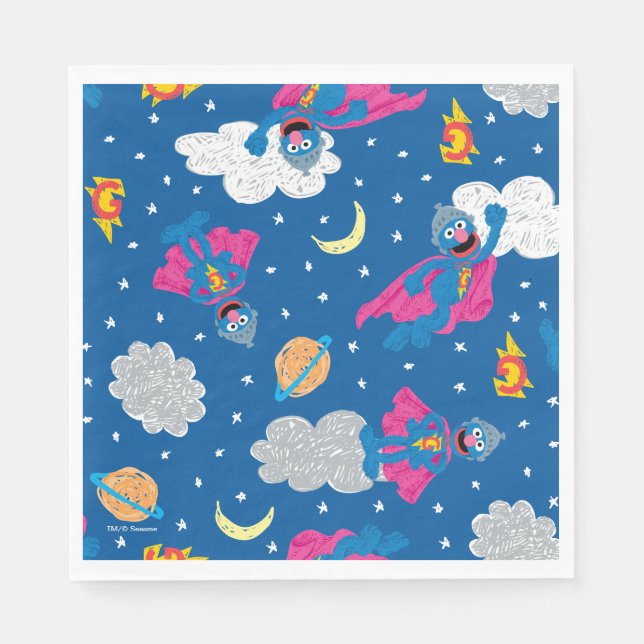 Super Grover 2.0 Night Sky Muster Serviette (Vorderseite)