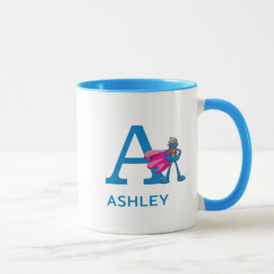 Super Grover Ihren Namen und Monogramm A hinzufüge Tasse