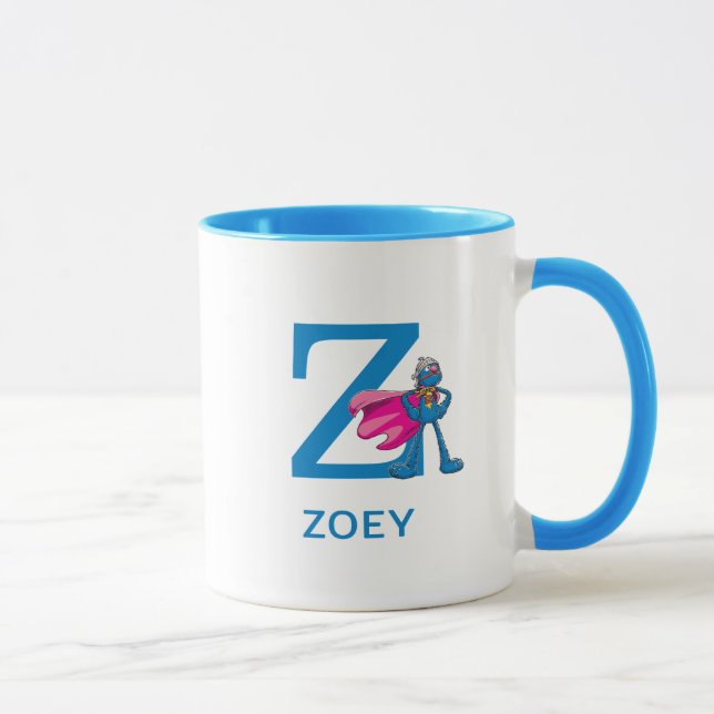 Super Grover Name & Monogram Z Tasse (Rechts)