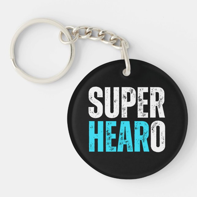 Super Hearo - Deaf / Cochlear Implant Warrior Schlüsselanhänger (Vorderseite)
