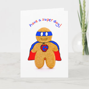 Super Held Lebkuchen Mann Geburtstagkarte Karte