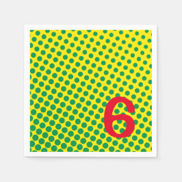 Super Helden Comic farbenfrohe, gelbe Punkte Alter Serviette