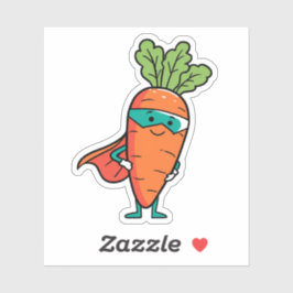 Super Hero Carrot Aufkleber
