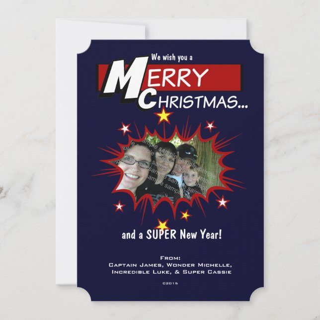 Super Hero Christmas Feiertagskarte (Vorderseite)