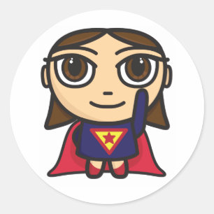 Super Hero Girl Character Runder Aufkleber