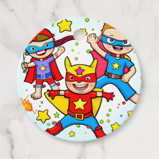 Super Hero Kids Themed Geburtstagsparty - Geschenk Geschenkanhänger