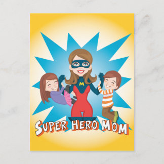 Super Hero Mama Postkarte