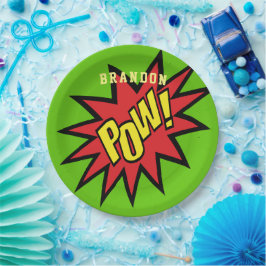 Super Hero Pow Personalisiert Pappteller