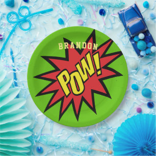 Super Hero Pow Personalisiert Pappteller