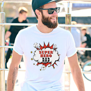Super Hero Vater Cartoon Bubble Fun T-Shirt