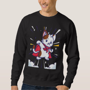 Super Heroes Katze in Cape Sweatshirt