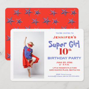 Super Héros enfant, Invitation de fête d'anniversa