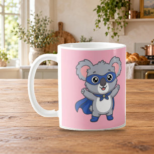 Super Héros Koala Mignon Tasse Rose Enfants