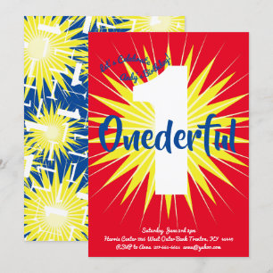 Super Héros Onederful 1st Birthday Cute Invitation