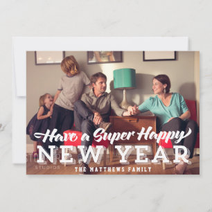 Super heureux Carte photo du Nouvel An