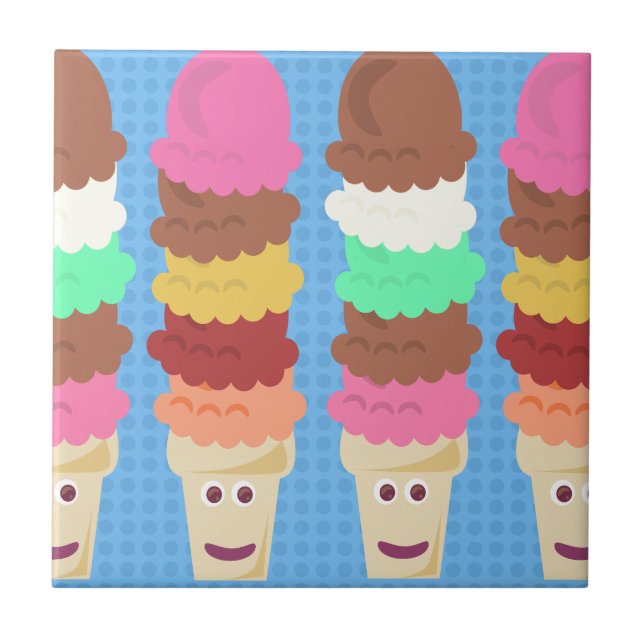 Super High Niedlich Ice Cream Condes Fliese (Vorderseite)