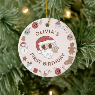 Super Hippie Noël Anniversaire Ornement en céramiq