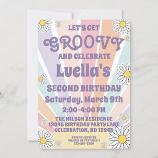 Super Hippy Sun & Daisy Girls Invitation Anniversa