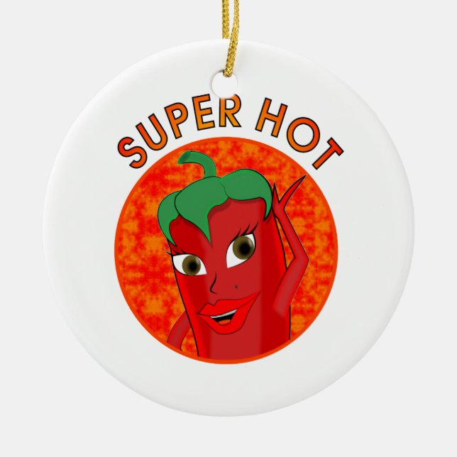 Super Hot Pepper Diva Keramikornament (Vorne)