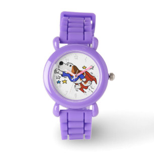 Super Hund Cartoon Hintergrundfarbe Armbanduhr