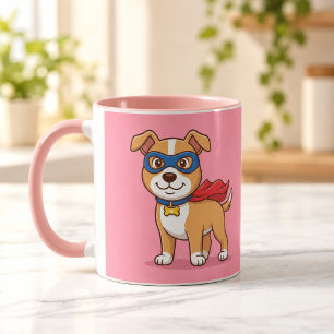 Super-Hund-Held-Rosa-Kombitasse Tasse