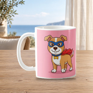 Super-Hund-Held Süße Cartoon-Rosa-Tasse Kaffeetasse