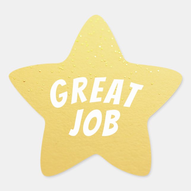 Super Job Gold Star Stern-Aufkleber (Vorderseite)