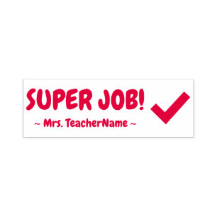 "SUPER JOB!" Schullehrer Rubber-Briefmarke Permastempel