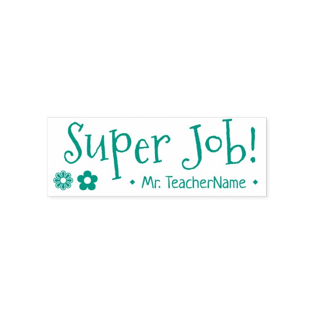 "Super Job!" Teacher Feedback Rubber Briefmarke Permastempel (Design)