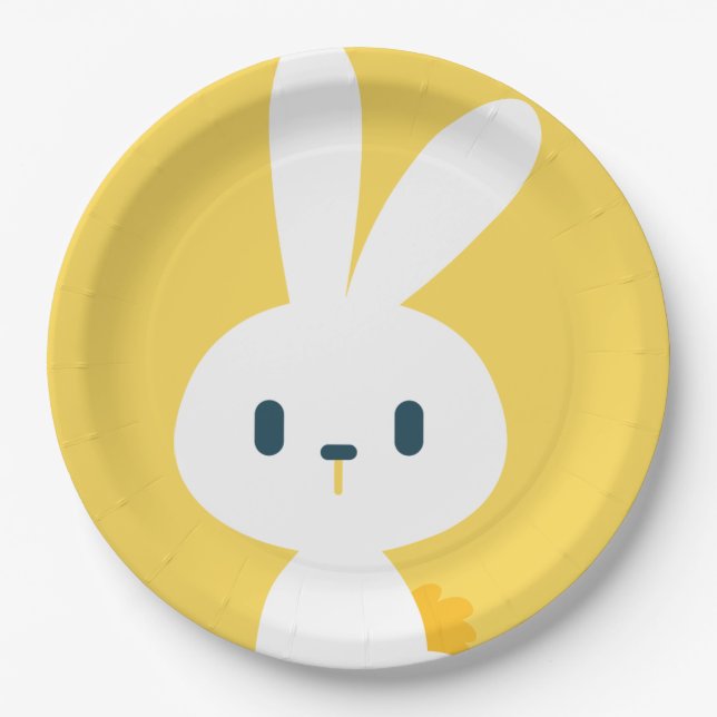 Super Kawaii Niedlich Osterhase. Pappteller (Vorderseite)