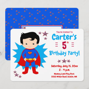 Super Kid - Invitation pour la fête d'anniversaire