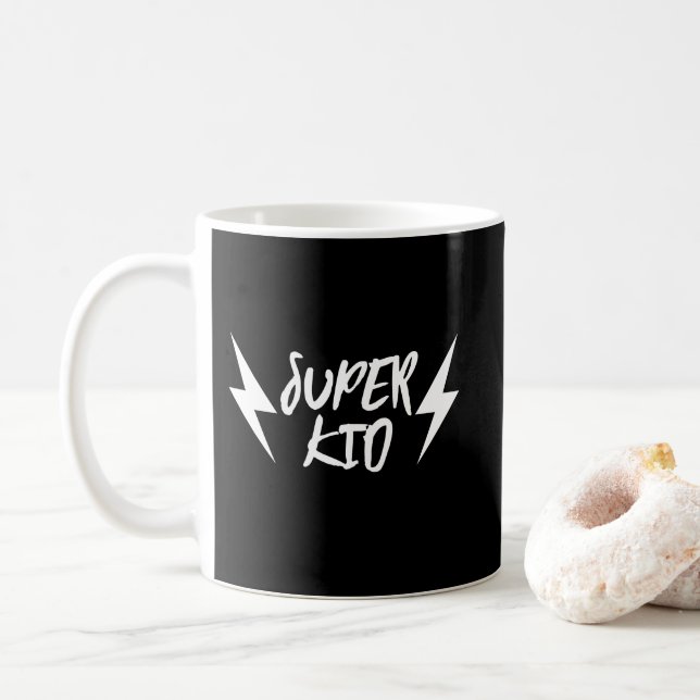 Super Kid Lightning Bolt White Super Tasse (Mit Donut)