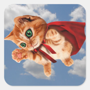 Super Kitty Quadratischer Aufkleber