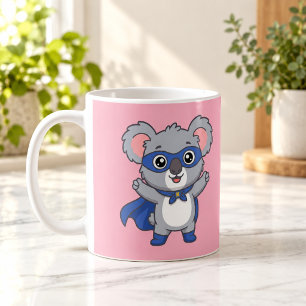 Super Koala Held Cute Kids Superheld Pinke Tasse