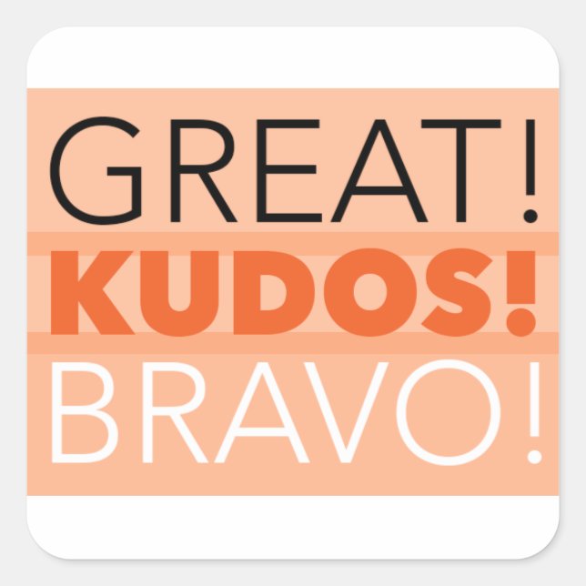 Super! Kudos! Bravo! Aufkleber (Vorderseite)