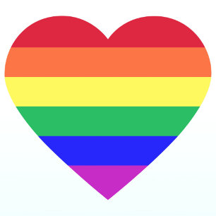Super lebendige, lebendige, farbenfrohe LGBTQ-Rege Herz-Aufkleber