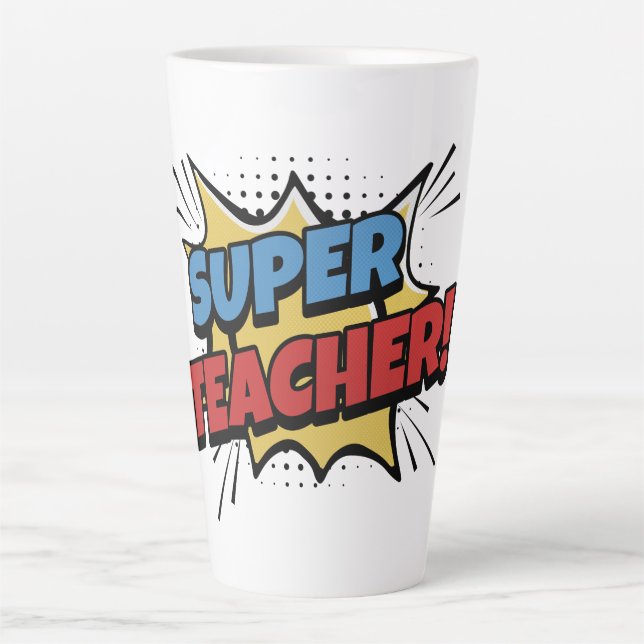 Super Lehrer Comic-Stil Milchtasse (Vorderseite)