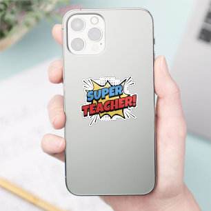 Super-Lehrer im Comic-Stil Aufkleber