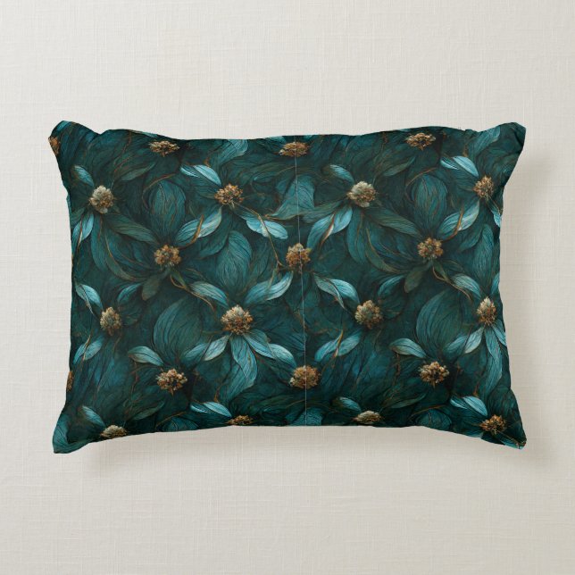 Super Luxe Aquamarin & Gold Dekokissen (Vorderseite)