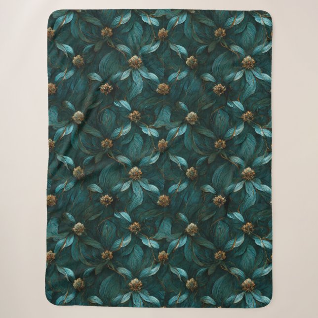 Super Luxe Aquamarin & Gold Sherpadecke (Vorderseite)