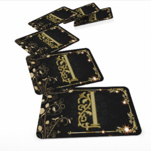 Super Luxus Schwarz Gold Monogramm Visitenkarte