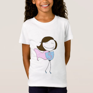 Super, Mädchen-T-Shirt (braunes Haar) T-Shirt