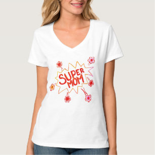 Super Mama Blume Comic Blase Zeichnend Mutter T-Shirt
